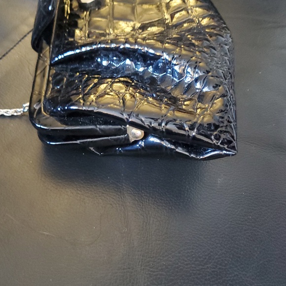 Vintag La REGALE Black Crocodile Embossed Clutch Purse Formal EVENING BAG - Picture 5 of 6